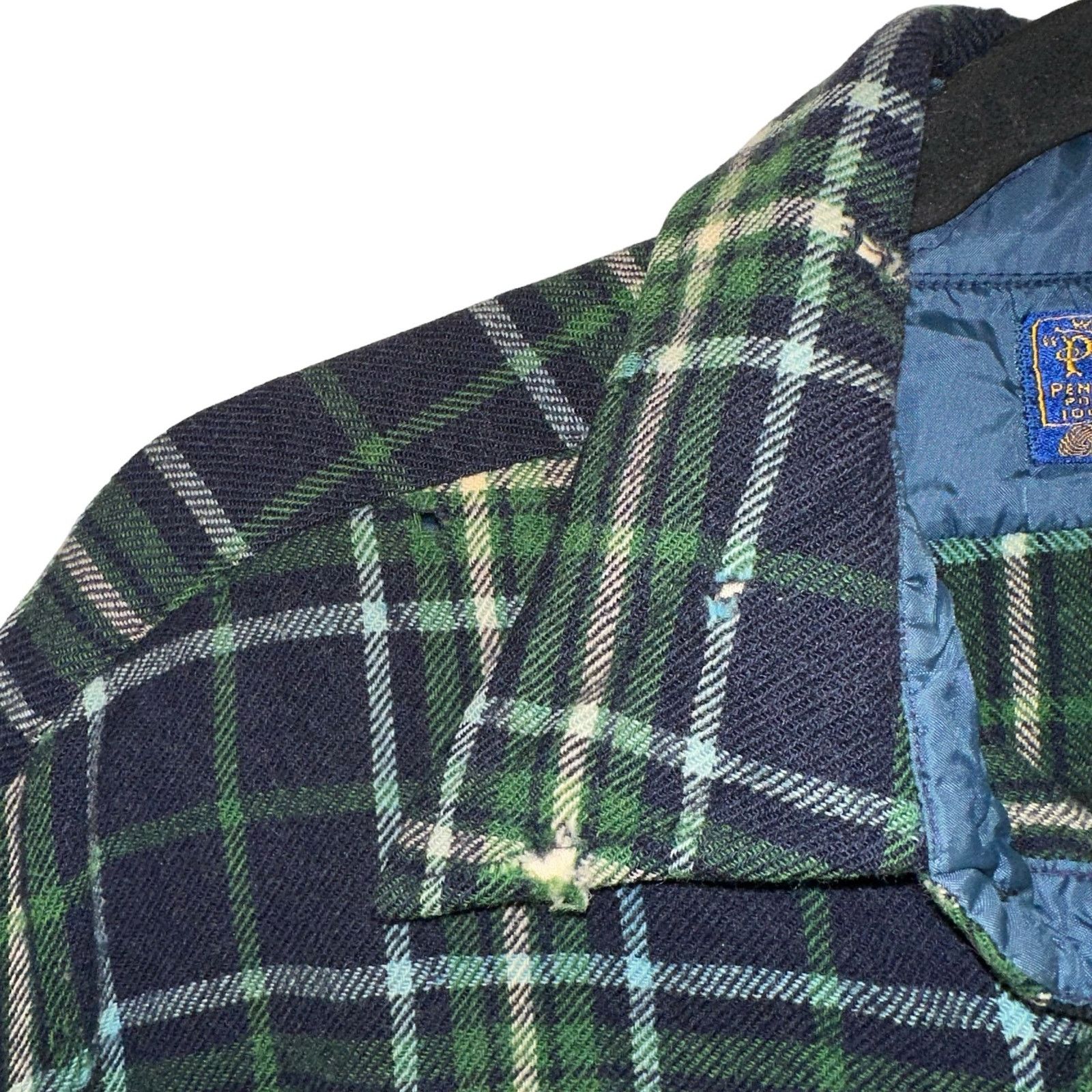 Pendleton Pendleton Vintage Wool Plaid Button Down Heavily Distressed Size US XL / EU 56 / 4 - 10 Thumbnail