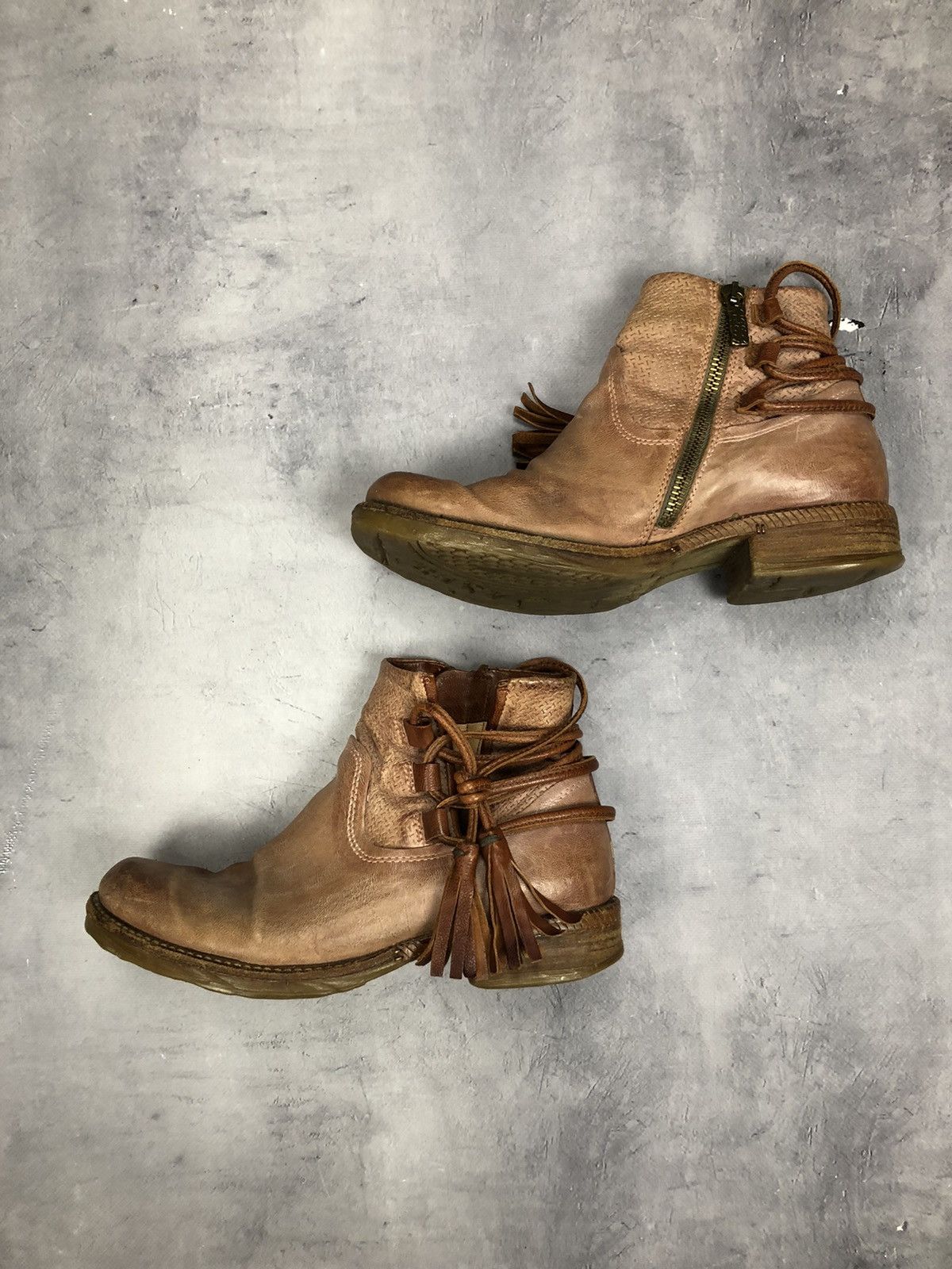 A.S.98 × Vintage A.S.98 Airstep Boots Comfort Zip Fringe Boho Sz EUR 38 Size US 8 / IT 38 - 4 Thumbnail