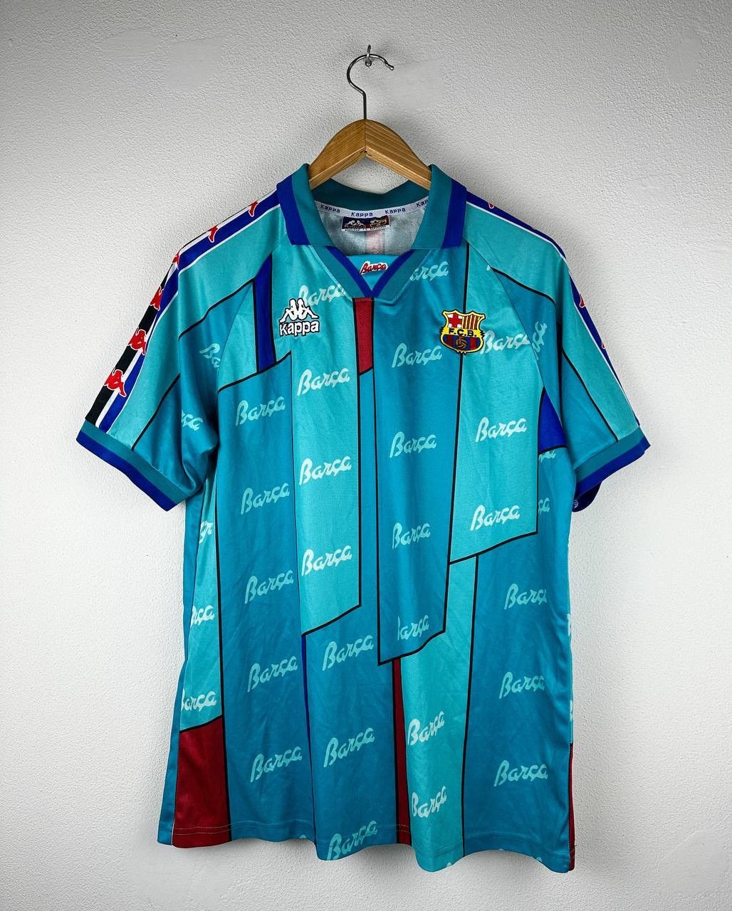 Kappa BARCELONA 1996/97 AWAY JERSEY RETRO REMAKE - RONALDO Size XL Size US XL / EU 56 / 4 - 1 Thumbnail