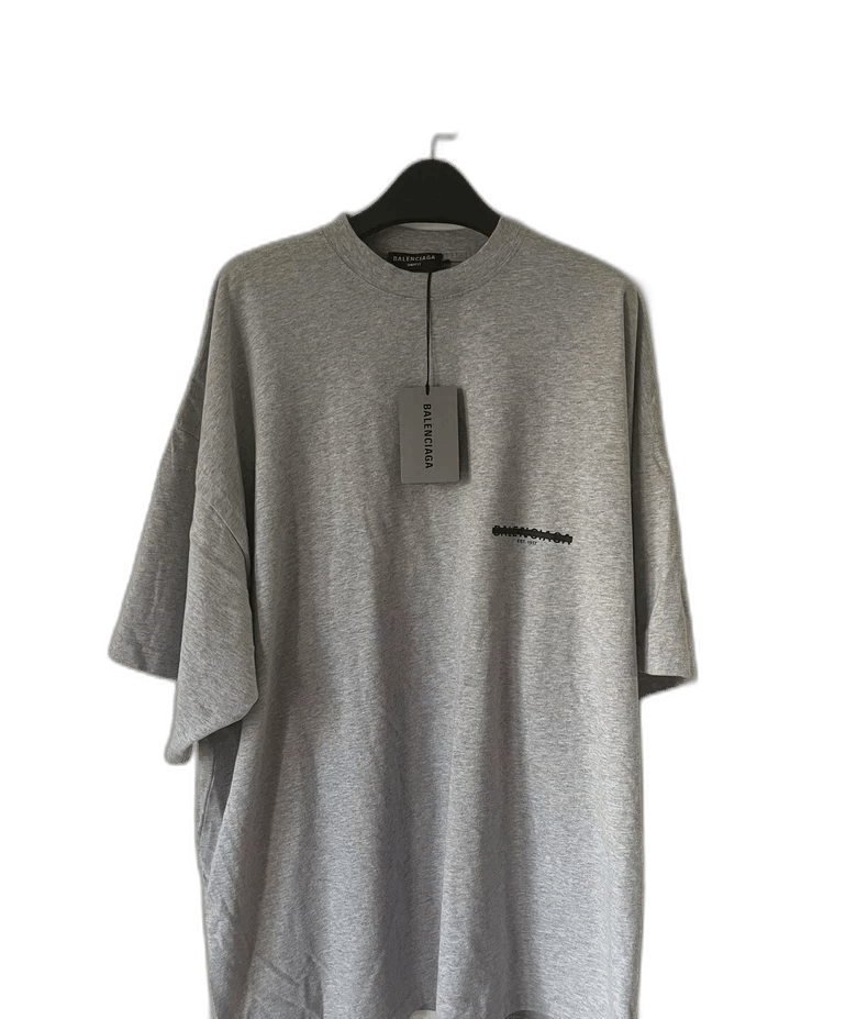 Balenciaga balenciaga gray short sleeve logo t Size US M / EU 48-50 / 2 - 1 Thumbnail