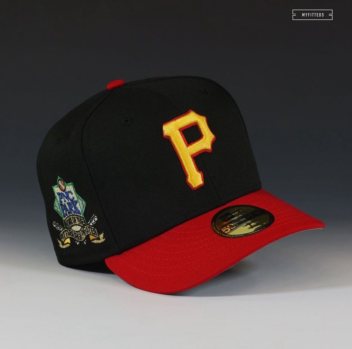 MyFitteds 7 1/4 PNC PARK HOME OF THE PiTTSBURGH PiRATES RED ViSOR 5950 Size ONE SIZE - 1 Thumbnail