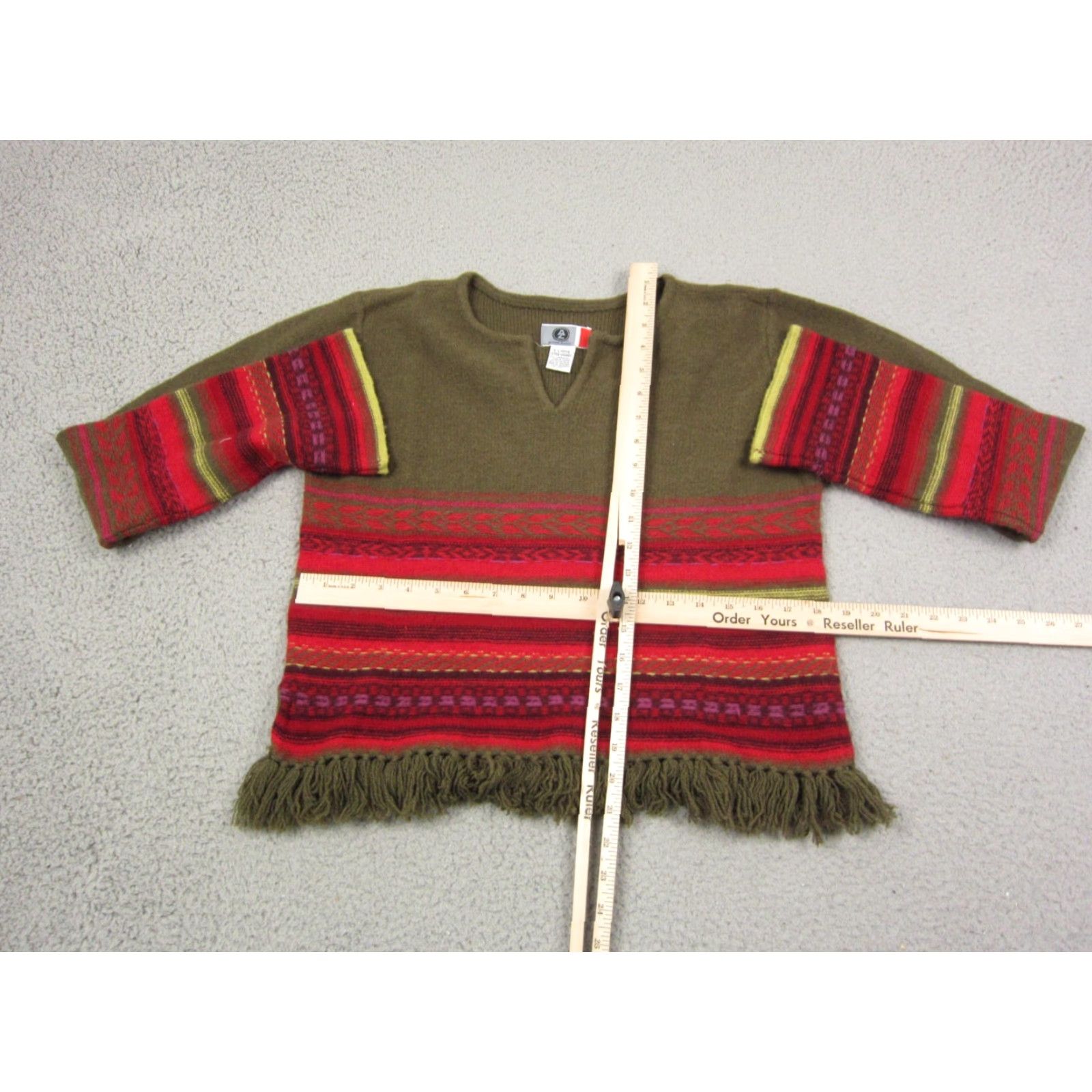 Vintage VINTAGE Arizona Sweater Womens XL Brown Fringe Y2K 80s 90s Pullover Knit Wool Nylon V-Neck Long Sleeve Casual Mens Womens Girls? Size XL / US 12-14 / IT 48-50 - 6 Thumbnail