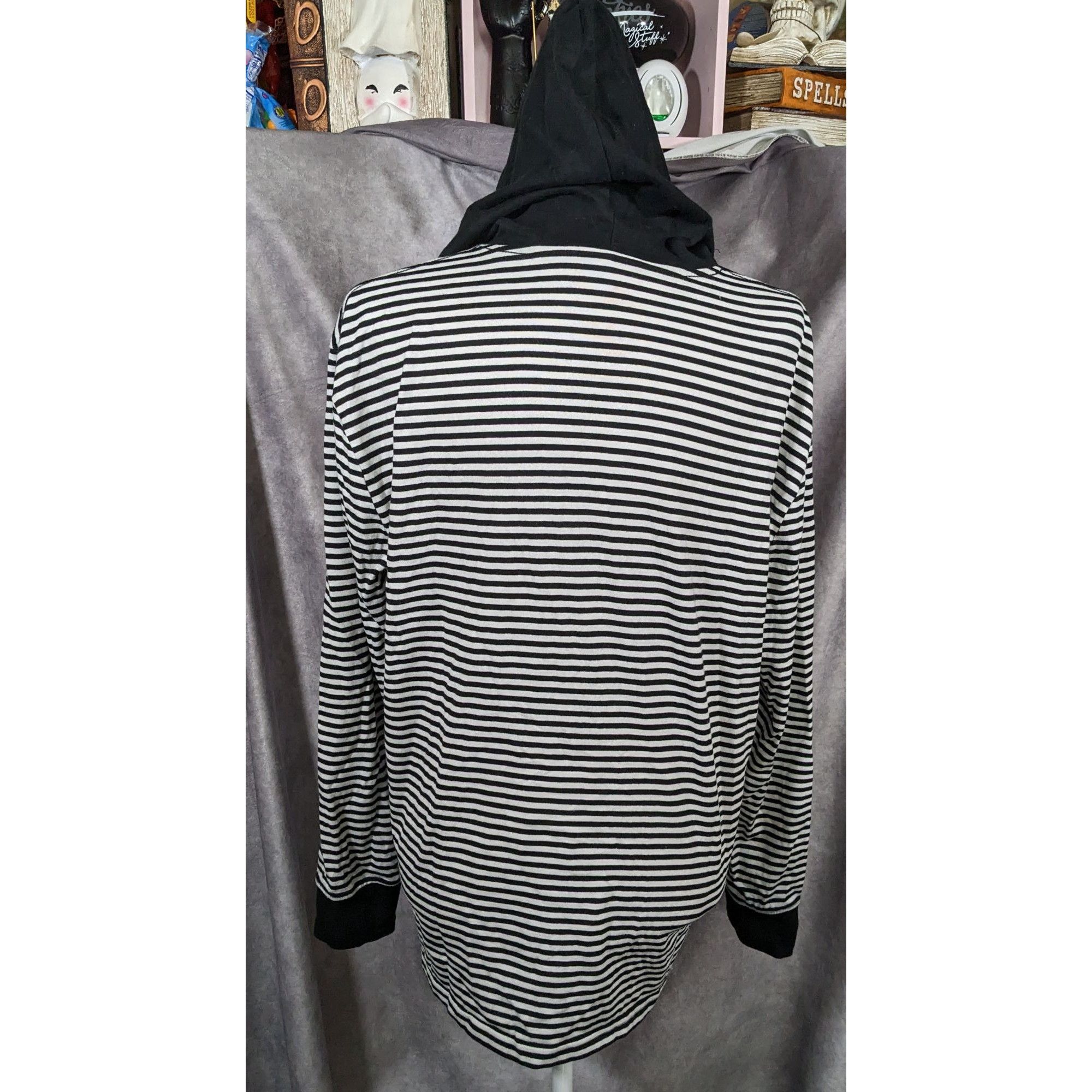 Zine Black And White Striped Hoodie from Zine by Zumiez Size US M / EU 48-50 / 2 - 9 Thumbnail