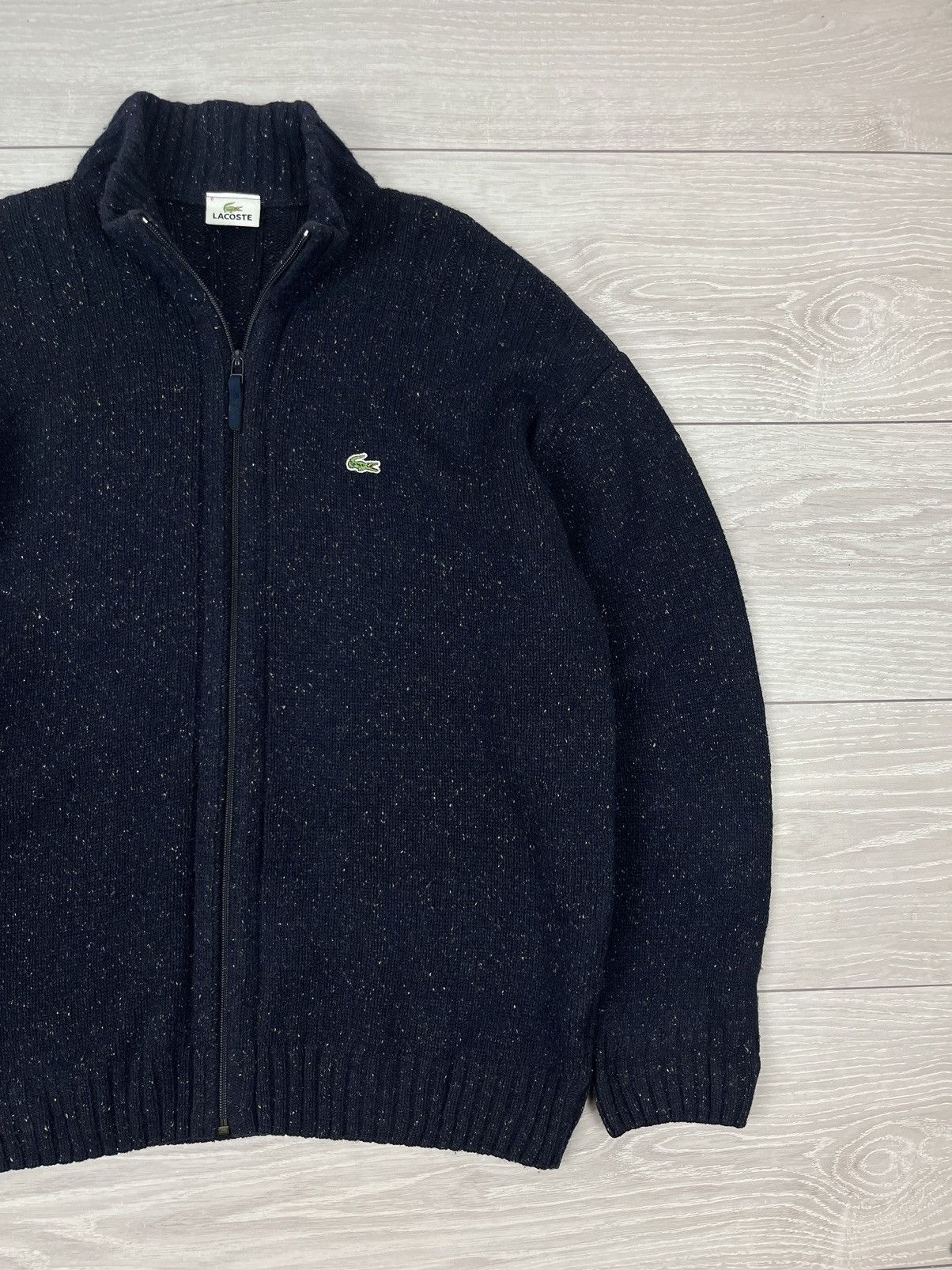 Lacoste Lacoste Vintage 90s Wool Full Zip Knit Sweater Size US XL / EU 56 / 4 - 2 Thumbnail
