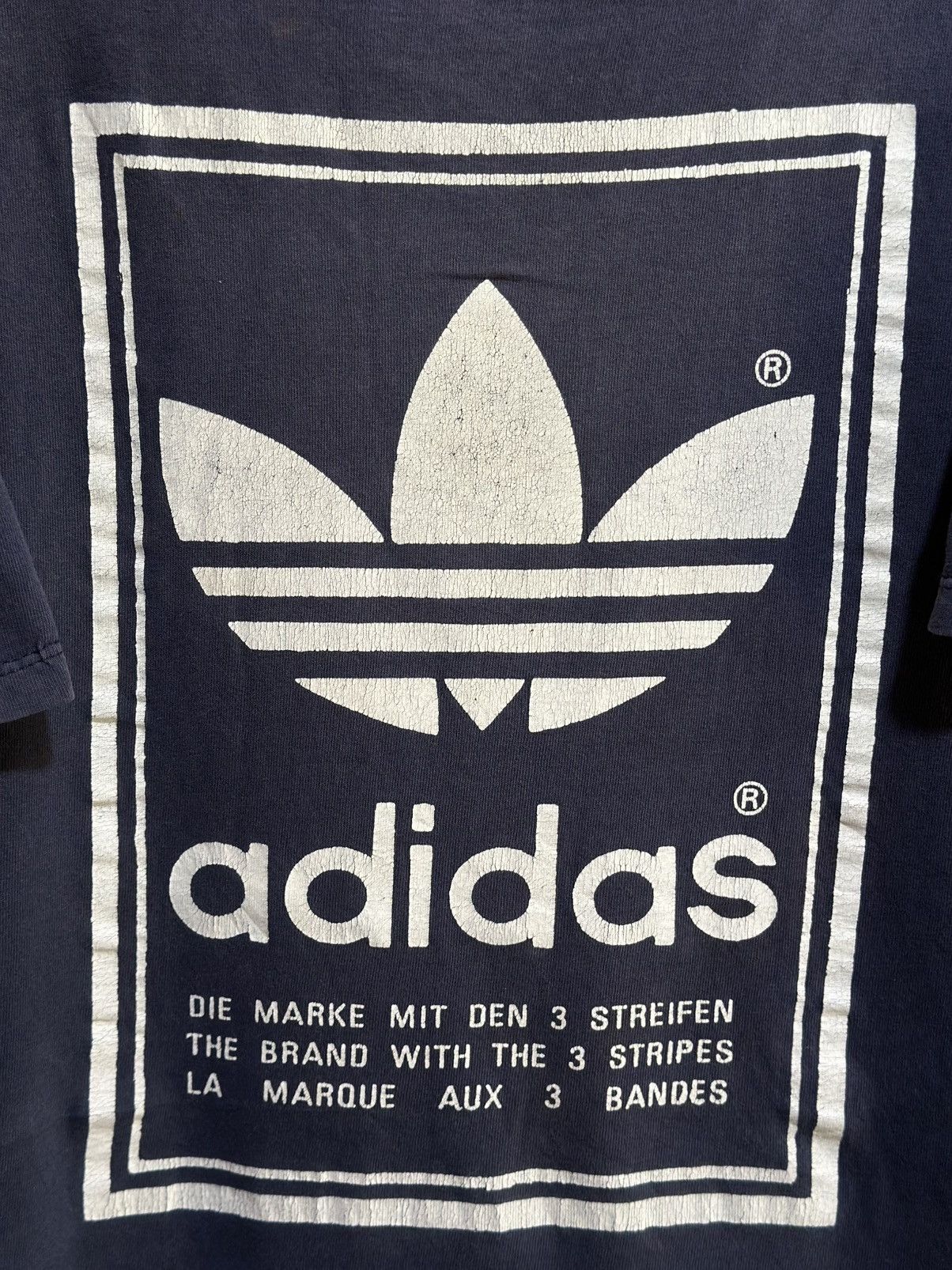 Adidas Thrashed Vintage Adidas Big Logo Distressed Grunge Tee Size US XL / EU 56 / 4 - 2 Thumbnail