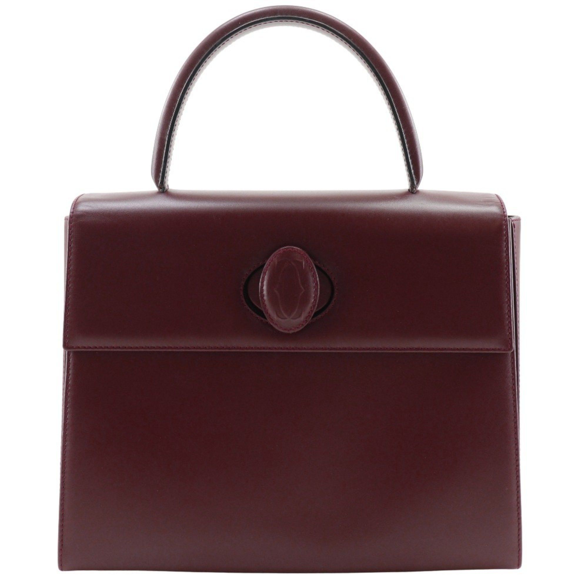 Cartier Must Line Handbag One-Handle Leather Bordeaux A5 Turnlock Women's S131325600