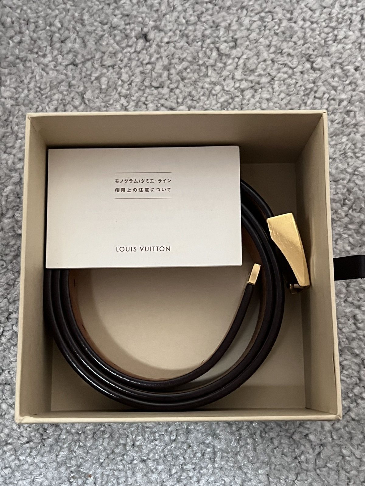 Louis Vuitton Louis Vuitton Damier Santur Carre Belt Brown Golden Size ONE SIZE - 4 Thumbnail
