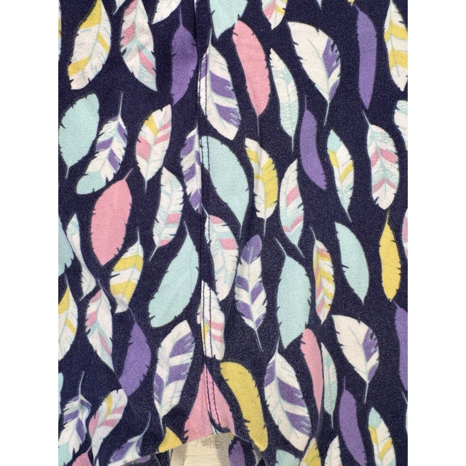 Other LuLaRoe Leggings OS One Size BIRD FEATHERS Purple Blue Pink Size 29" - 6 Thumbnail