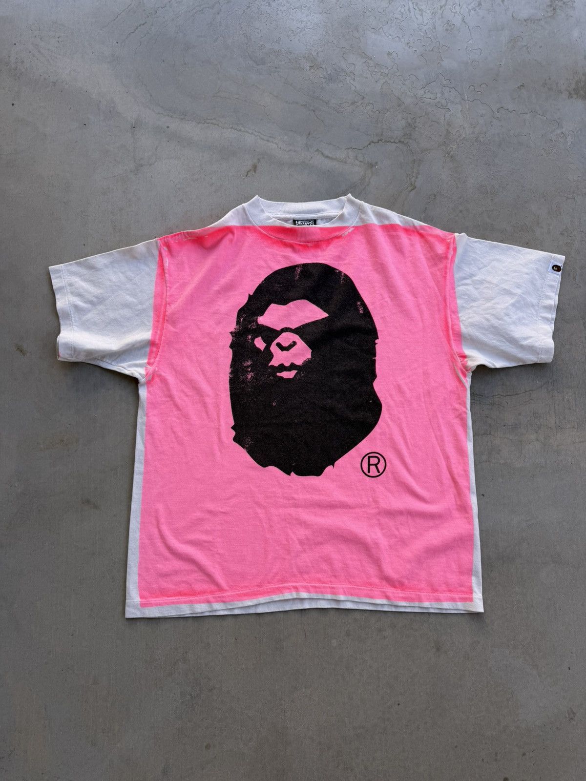 Bape × Saint Michael Saint Michael x BAPE Big Ape Head T-Shirt – White / Pink L Size US L / EU 52-54 / 3 - 1 Thumbnail