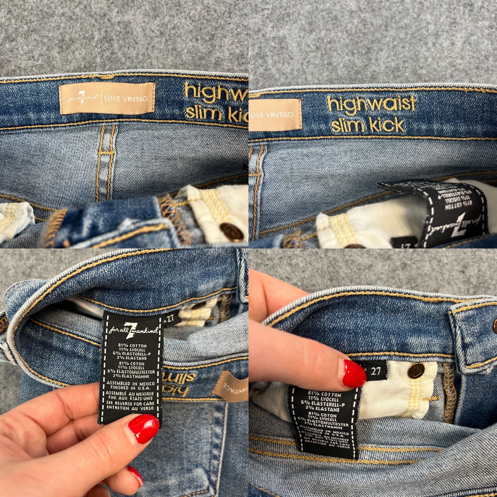 7 For All Mankind 7 For All Mankind Womens Jeans Bootcut Slim High Waist 8 Blue Denim 27 28in Inside Leg 28in 5-Pocket Styling Girls Womens Size 30" / US 8 / IT 44 - 8 Thumbnail