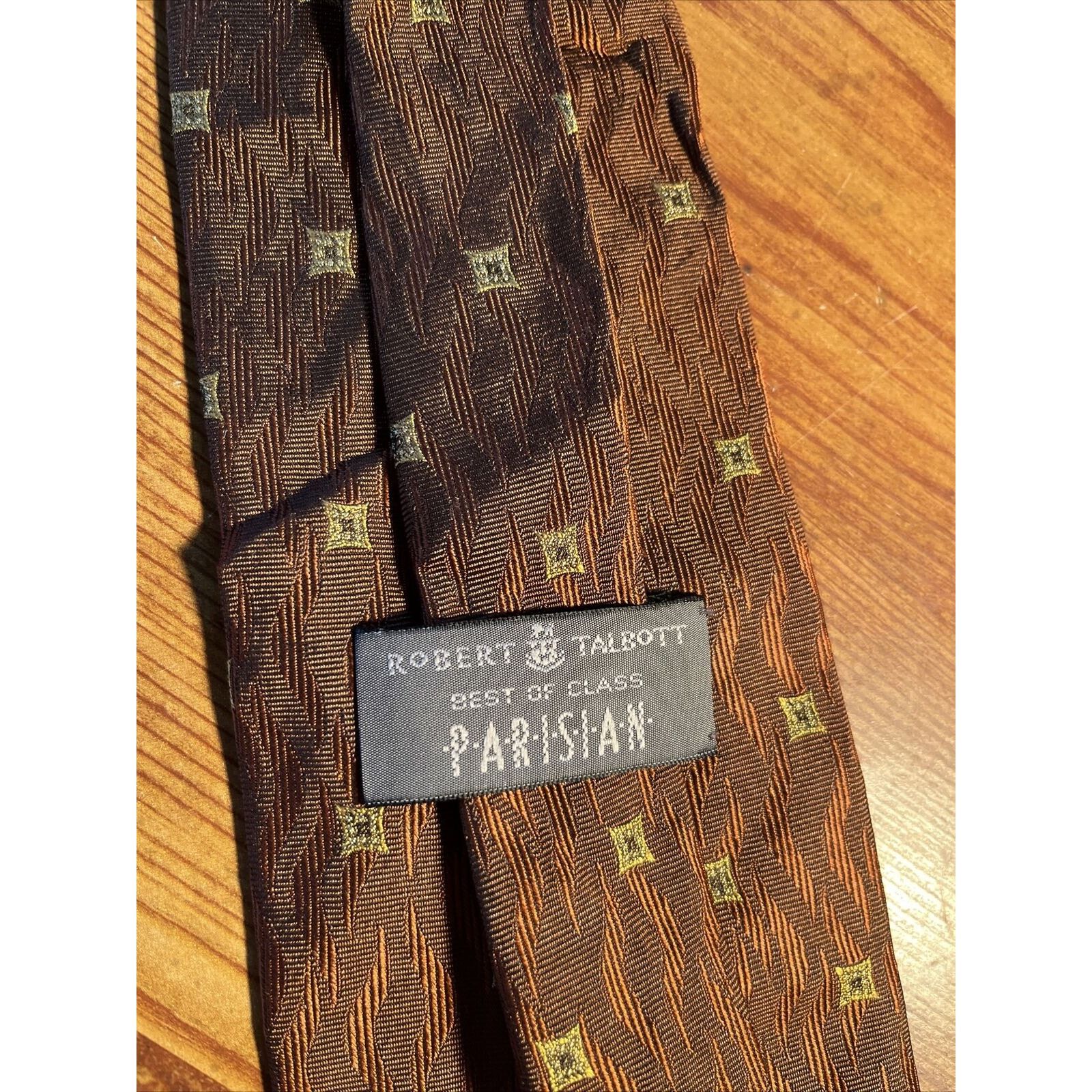 Robert Talbott Roger Talbott Best Of Class Parisian Men’s Rust Silk Necktie Size 28 - 6 Thumbnail