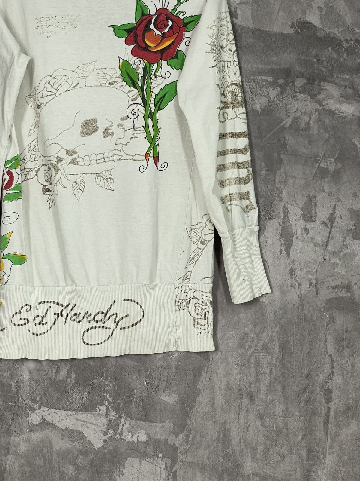 Christian Audigier × Ed Hardy Ed Hardy by Christian Audigier Long Sleeve Y2K Distressed Size L / US 10 / IT 46 - 11 Thumbnail