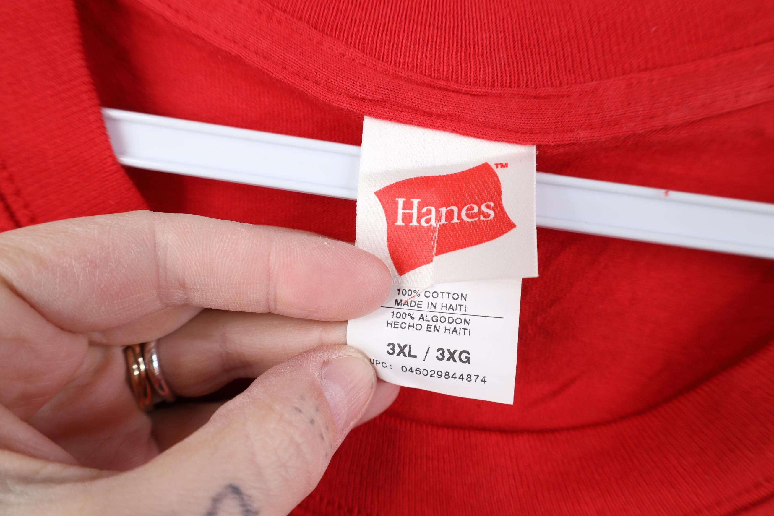 Hanes Vintage 90s Y2K Hanes Blank Pocket T-Shirt Red Cotton Size US XXL / EU 58 / 5 - 6 Thumbnail