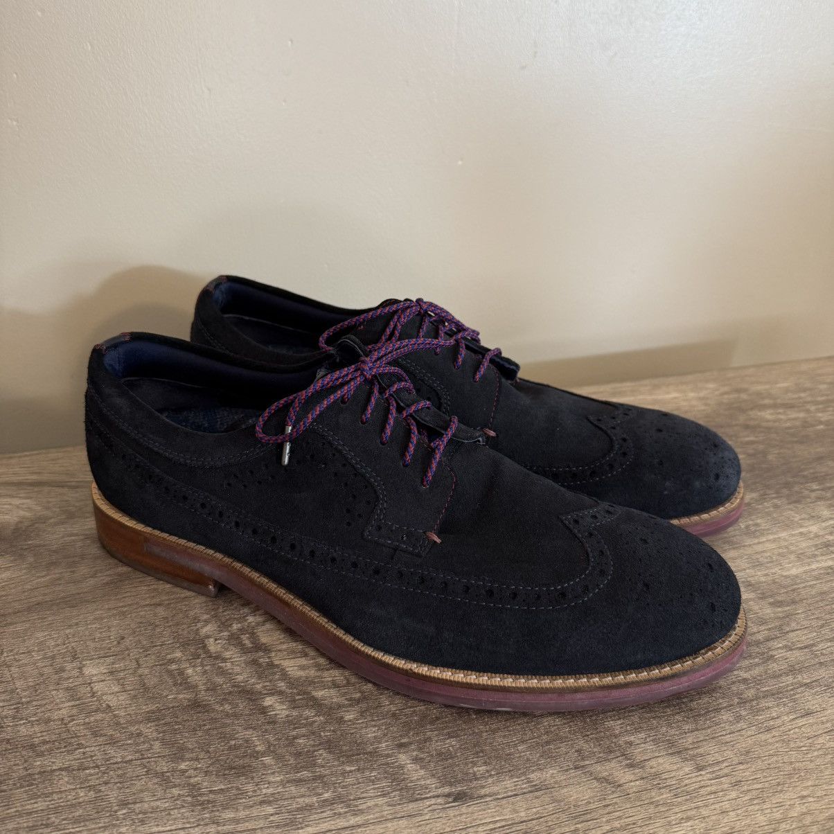 Ted Baker Ted Baker Deelans Navy Suede Oxford Dress Shoes Sz 12 US Size US 12 / EU 45 - 1 Thumbnail