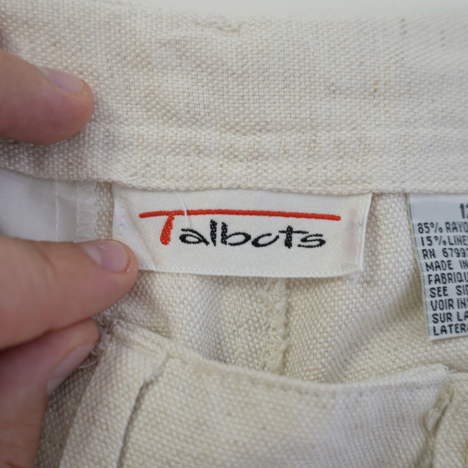 Talbots Talbots Cream Birdseye Linen Rayon Shorts Size 12 30/6 High Size 34" / US 12 / IT 48 - 5 Thumbnail