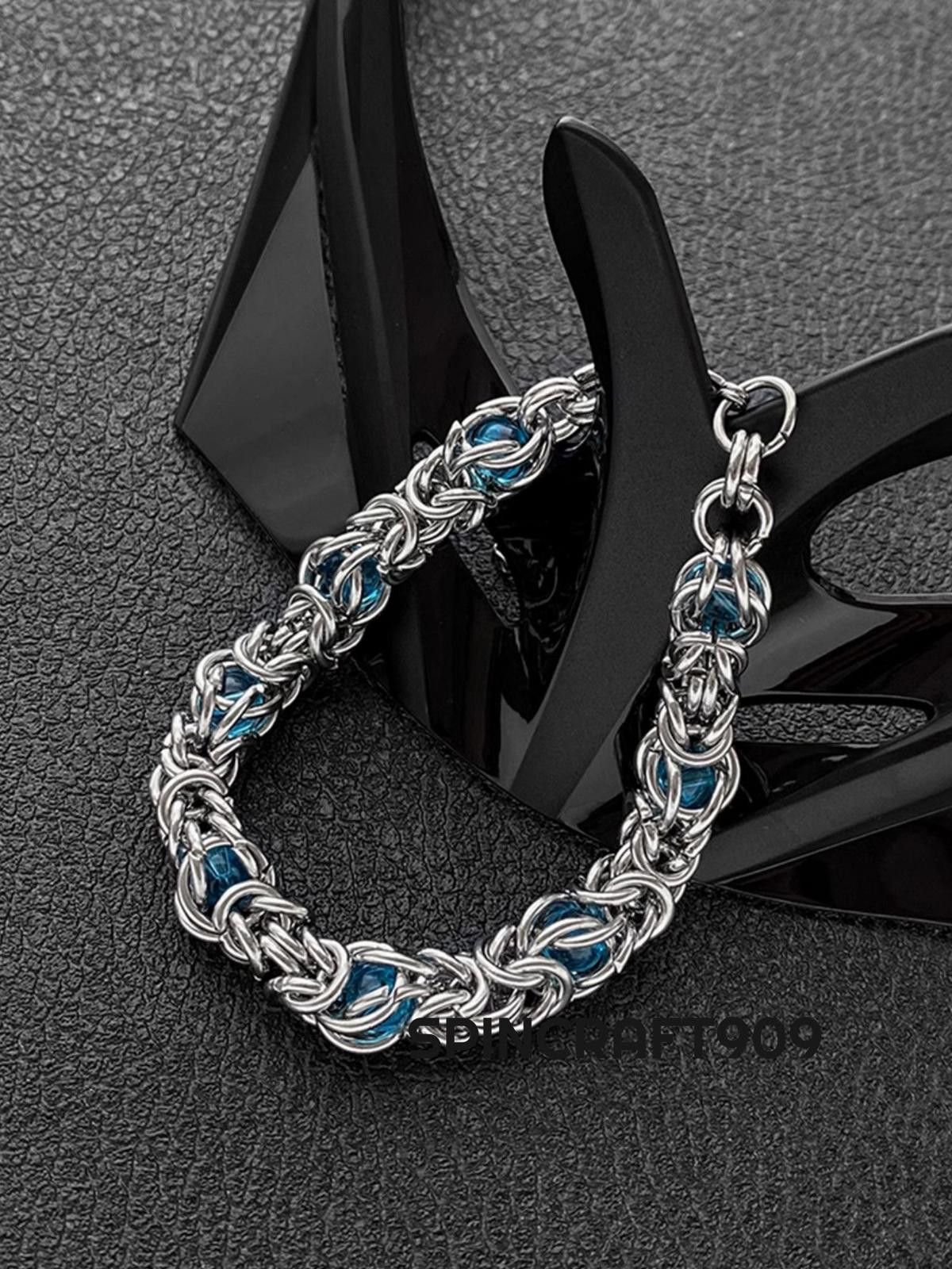 Other Chunky Chain Link Blue Gemstone Bracelet Size ONE SIZE - 2 Thumbnail