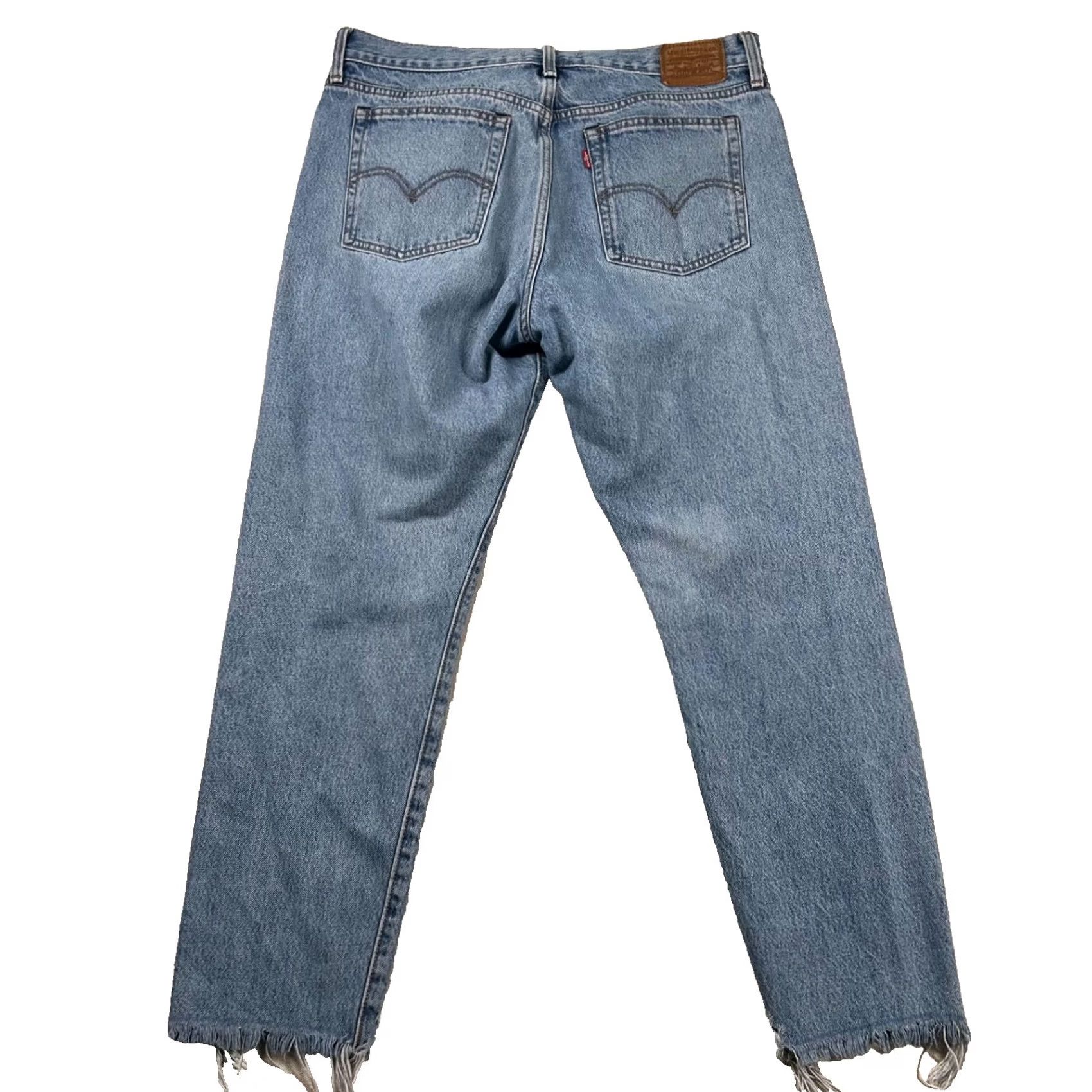 Levi's VINTAGE Levi's Premium Jeans Womens 31 Wedgie Raw Hem Taper Skater Grunge 33x27 Blue 100% Cotton Denim Jeans WomensGirls MensNotApplicable Size 24" / US 00 / IT 34 - 2 Thumbnail