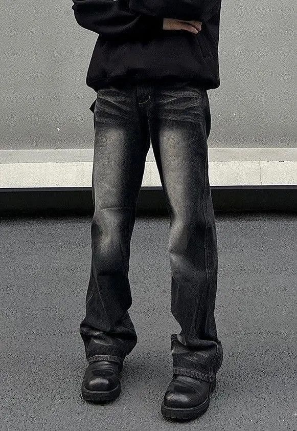 Jean VIBE Black Washed Stacked Flare Denim Jeans Size US 32 / EU 48 - 7 Thumbnail