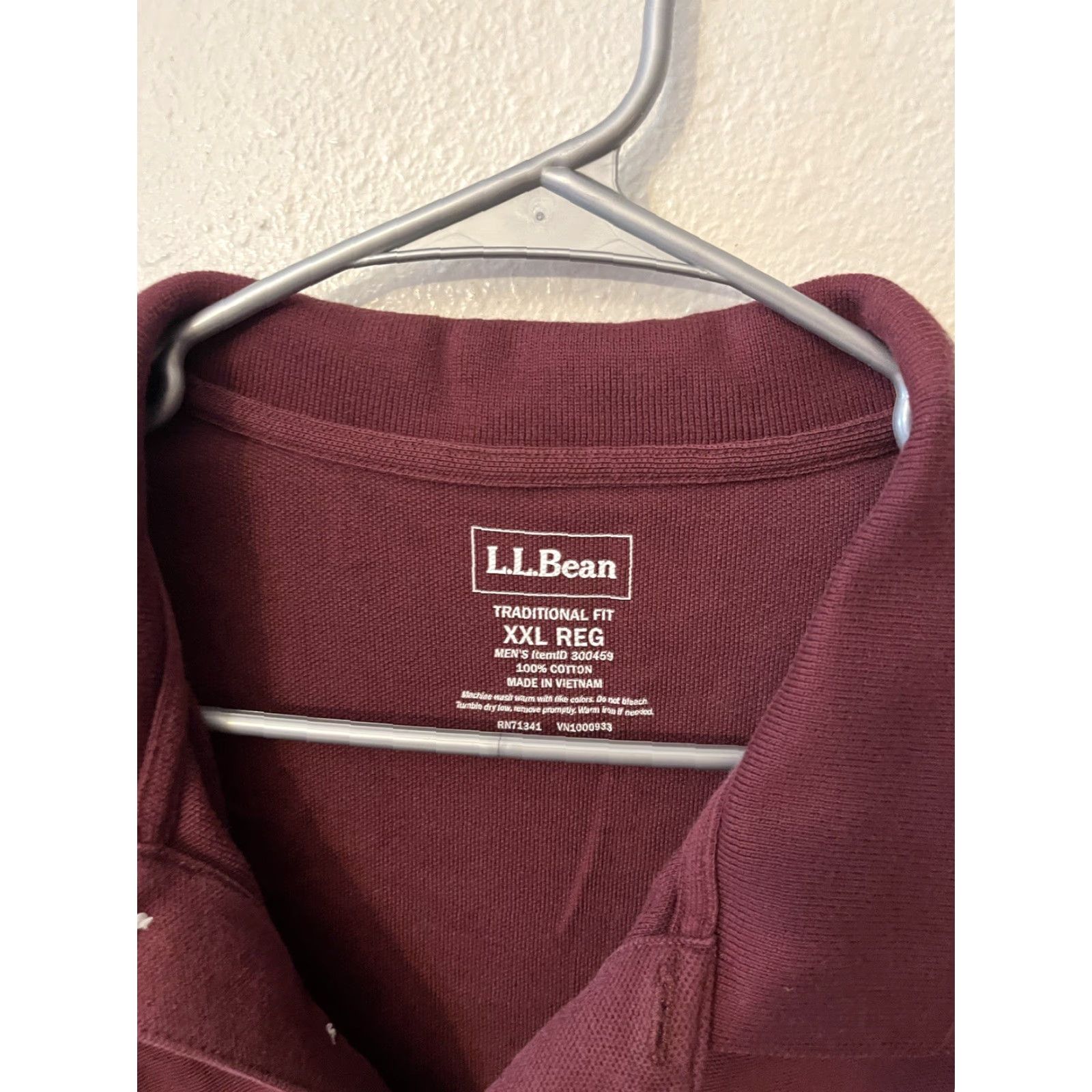 Vintage LL Bean Polo Shirt Men XXL Maroon Traditional Fit Long Sleeve 300459 Cotton Knit Regular Breathable Classic Outdoor Golf Rugby Walking Mens Size US XXL / EU 58 / 5 - 2 Thumbnail