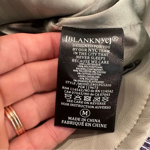 BLANKNYC Blank NYC Women's Mint Green Vegan Leather Moto Jacket Size M / US 6-8 / IT 42-44 - 7 Thumbnail