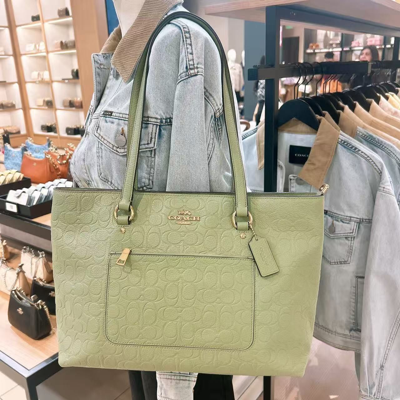 Coach Station Tote Bag In Signature Leather CEW04 Size ONE SIZE - 3 Thumbnail