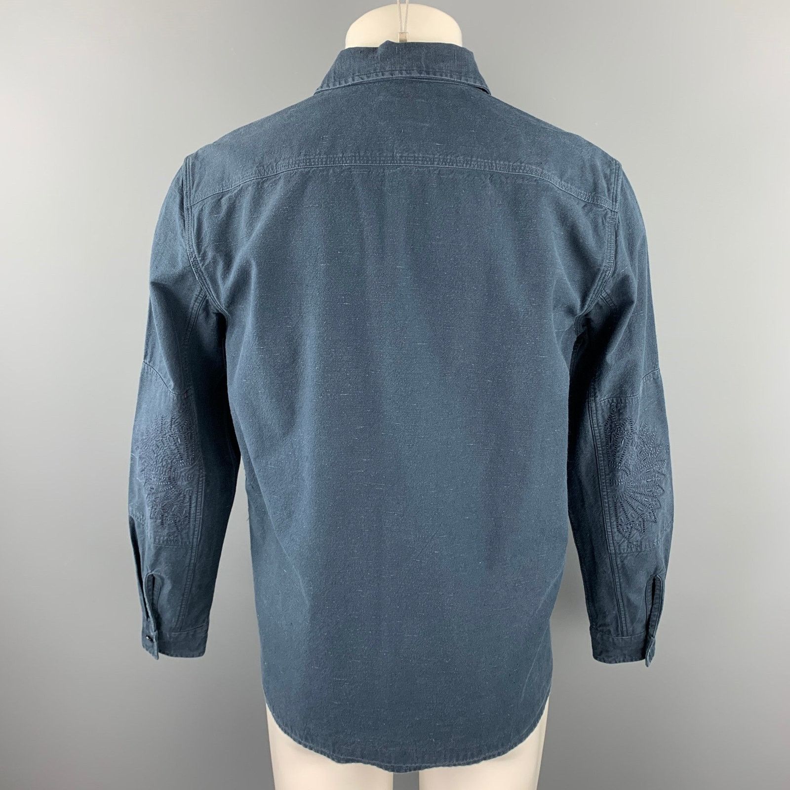 Levi's Made & Crafted M Navy Embroidery Cotton Long Sleeve Shirt Size US M / EU 48-50 / 2 - 3 Thumbnail