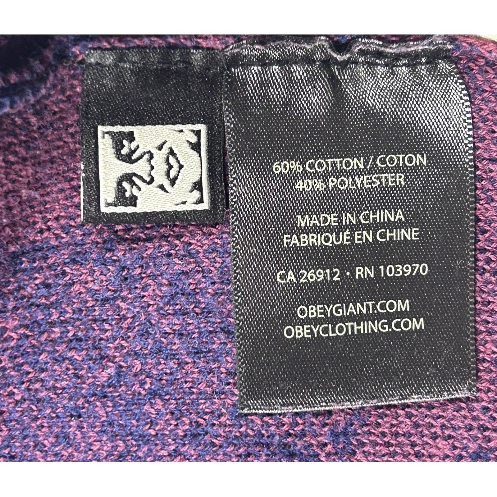 Obey Obey Propaganda Floral Jacquard Sweater Blue Burgundy Large Size US L / EU 52-54 / 3 - 8 Thumbnail
