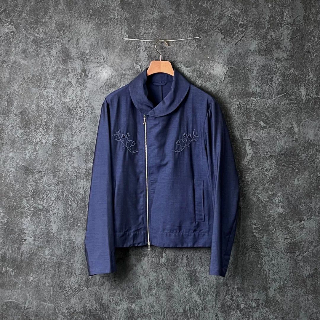 Armani Armani Casual Embroidered Blue Light Jacket m Men Size US M / EU 48-50 / 2 - 1 Thumbnail
