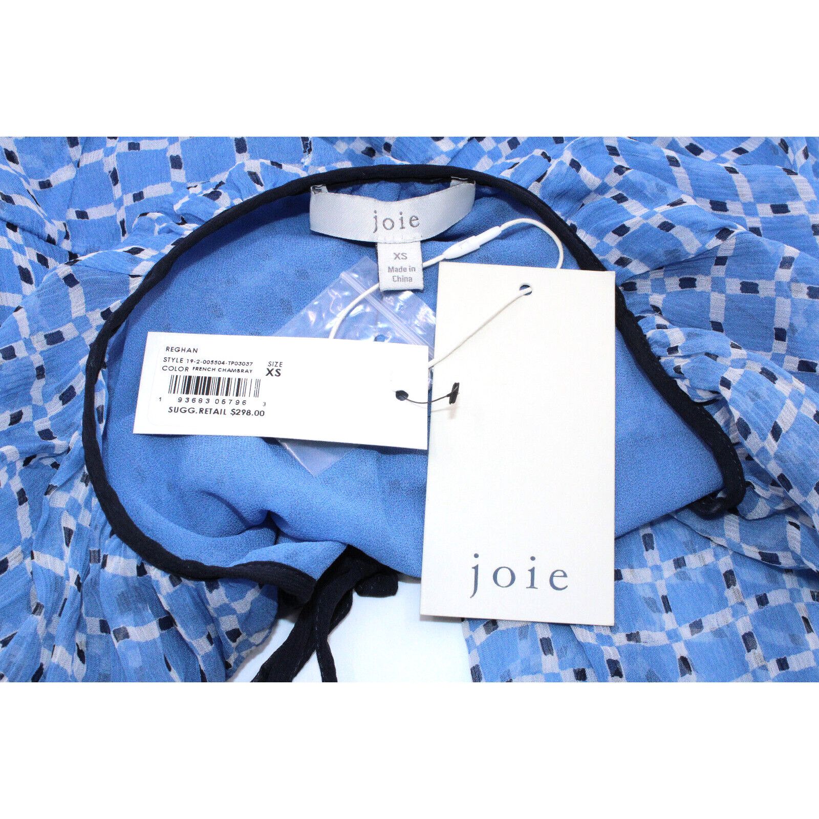 Joie NWT JOIE French Chambray Split Neck Reghan Top Size XS $298 Size XS / US 0-2 / IT 36-38 - 5 Thumbnail