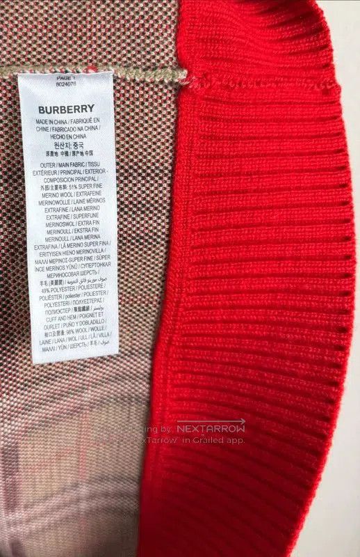 Burberry Burberry Khaki Wool Women's Cardigan. Size S / US 4 / IT 40 - 6 Thumbnail