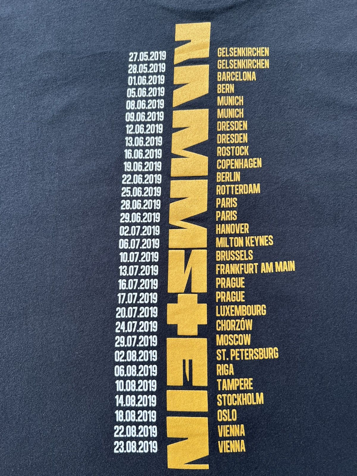 Band Tees Vintage 2019 Rammstein Tour Metal Band Black T-shirt Size US M / EU 48-50 / 2 - 11 Thumbnail