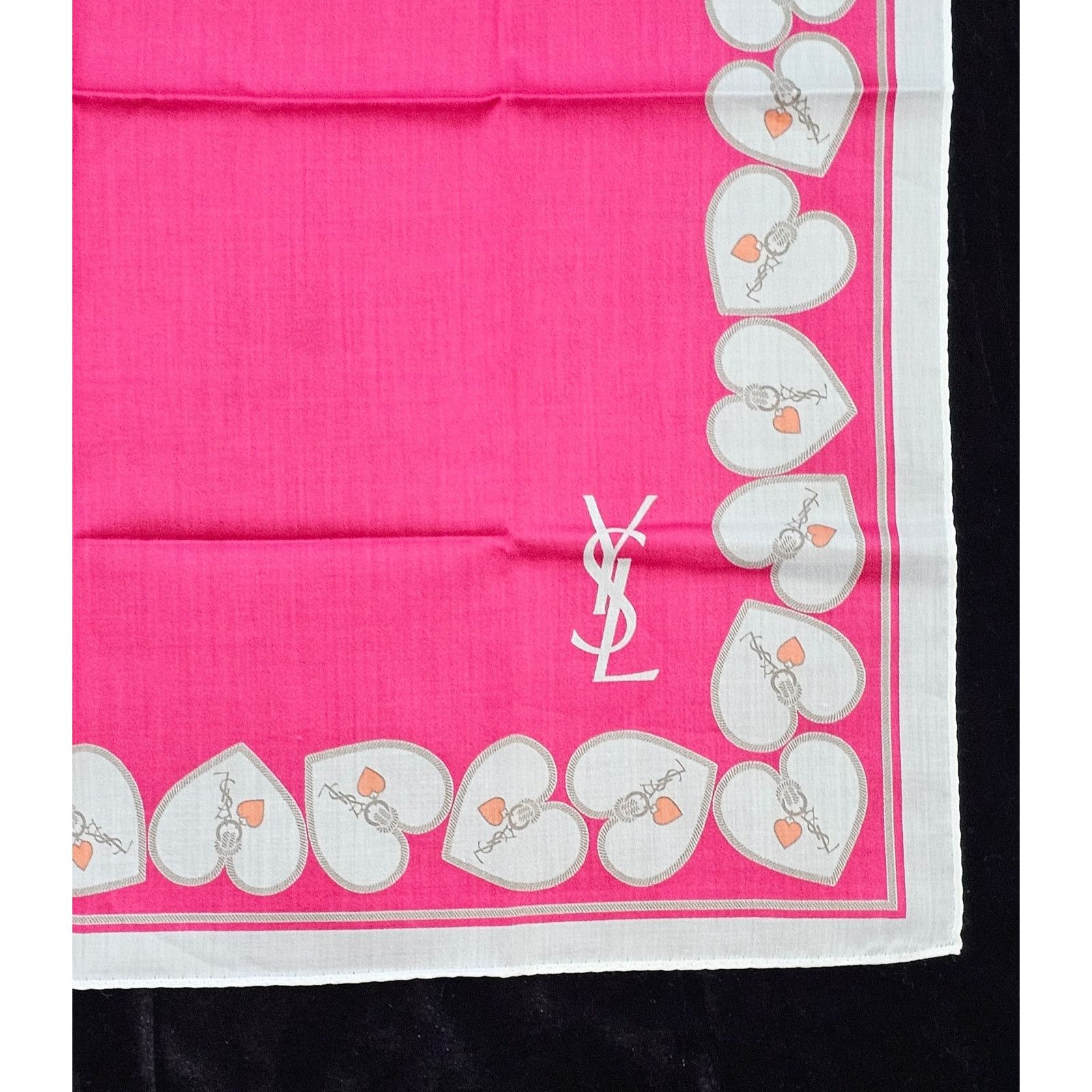 Yves Saint Laurent Yves Saint Laurent Silk Heart Design Handkerchief Size ONE SIZE - 1 Thumbnail