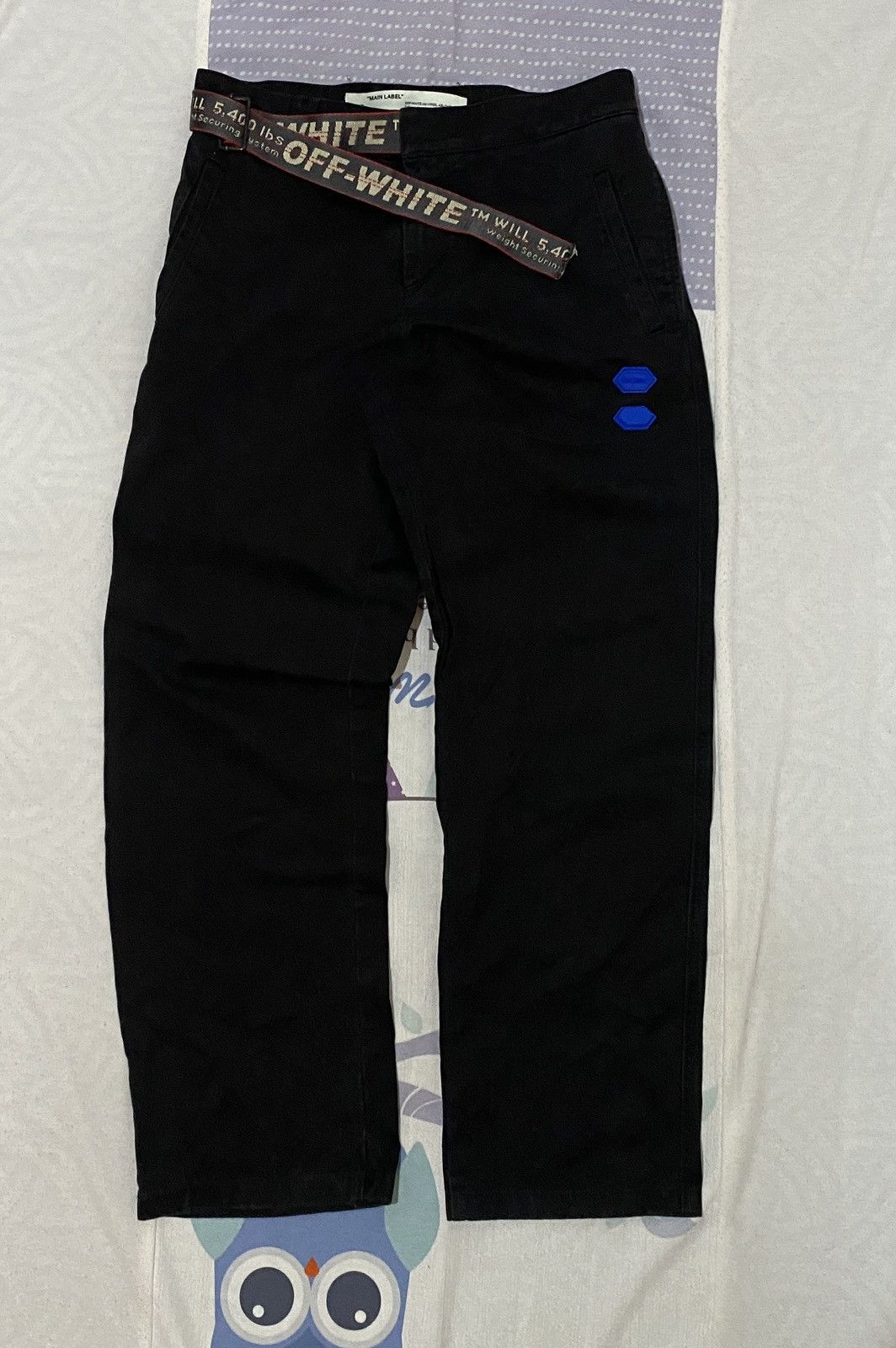 Off-White Off-White OW Belted Chino Black Pants Size US 33 - 1 Thumbnail