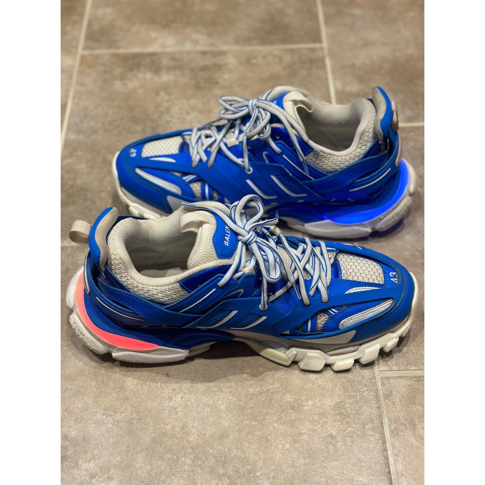 Balenciaga Size 10 - Balenciaga Track LED Sneakers Blue White Size US 10 / EU 43 - 4 Thumbnail