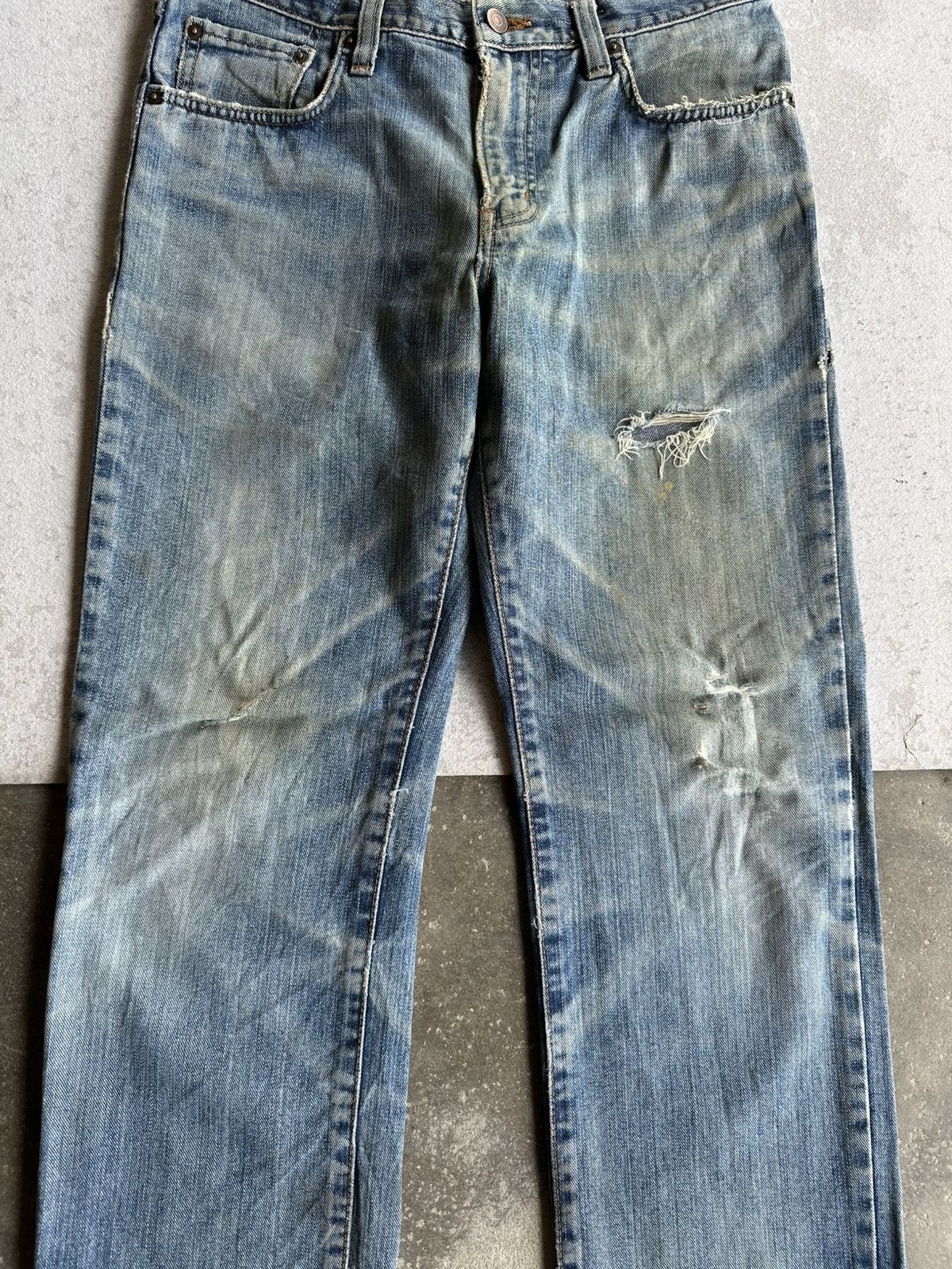 Edwin Vintage EDWIN Japan Rusty Distressed Denim Pants Size US 31 - 2 Thumbnail