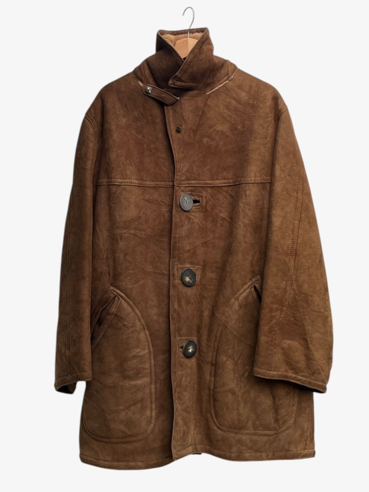 Sawyer of Napa Vintage Sawyer of Napa Shearling Ranch Sheepskin Suede Coat Size US M / EU 48-50 / 2 - 1 Thumbnail