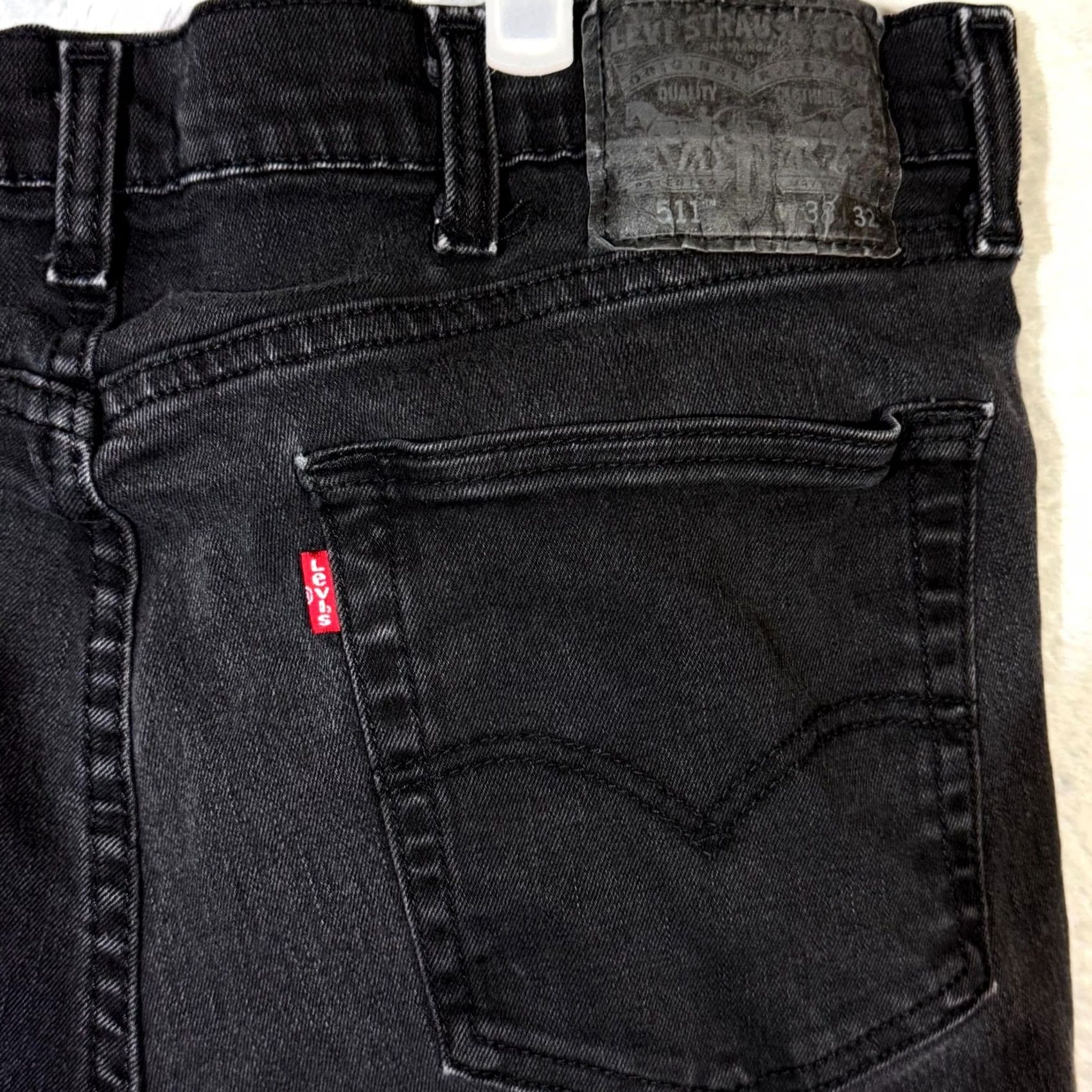 Levi's VINTAGE Levi’s 511 Men’s Jeans 38×32 Black Denim Mid-Rise Slim Straight Leg Excellent Size US 38 / EU 54 - 7 Thumbnail