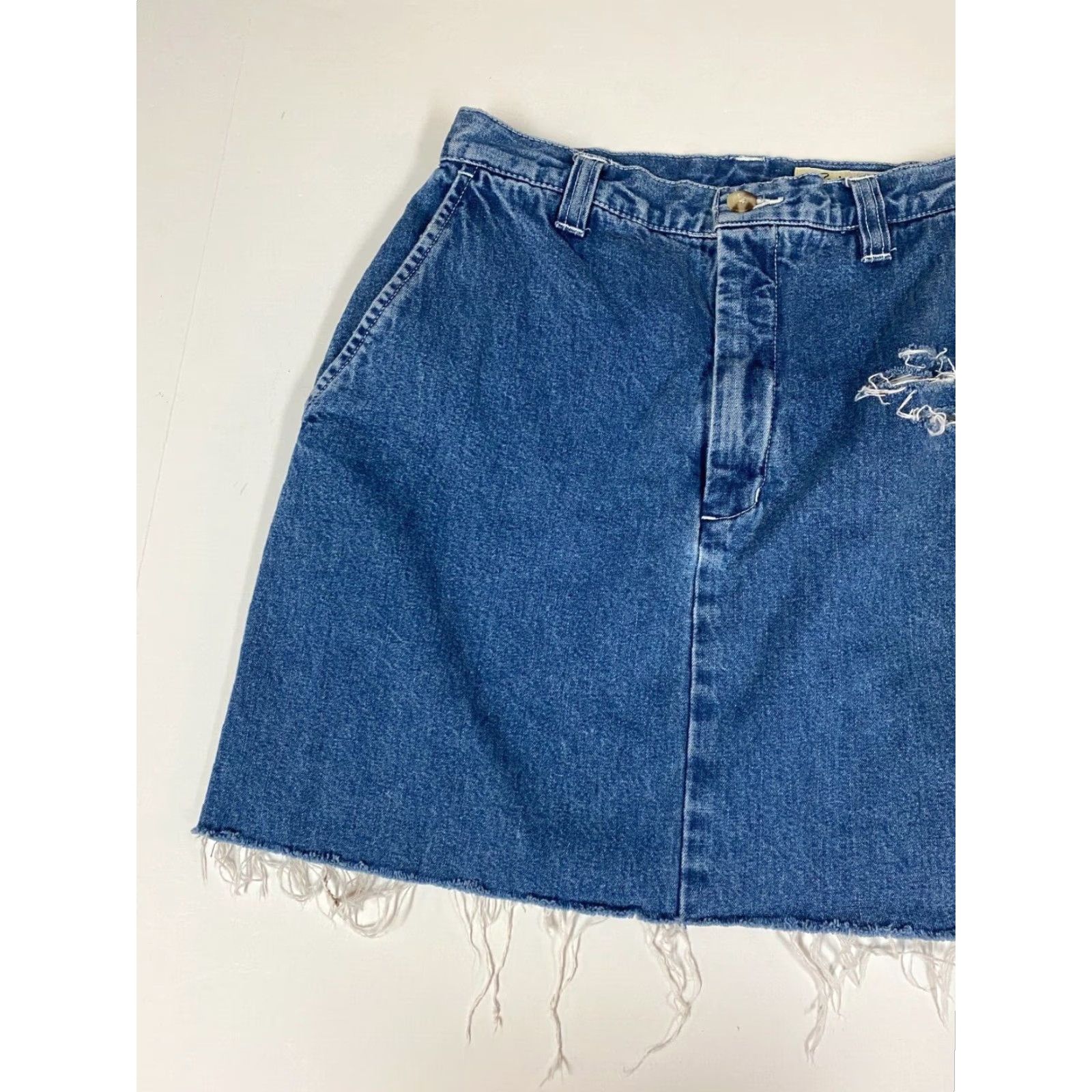 Eddie Bauer Eddie Bauer Skirt Women Knee Length A-Line Denim Blue Polyester Ruffle Lined Casual 2 Regular Size 2 Blue Vintage: No Size 26" / US 2 / IT 38 - 3 Thumbnail