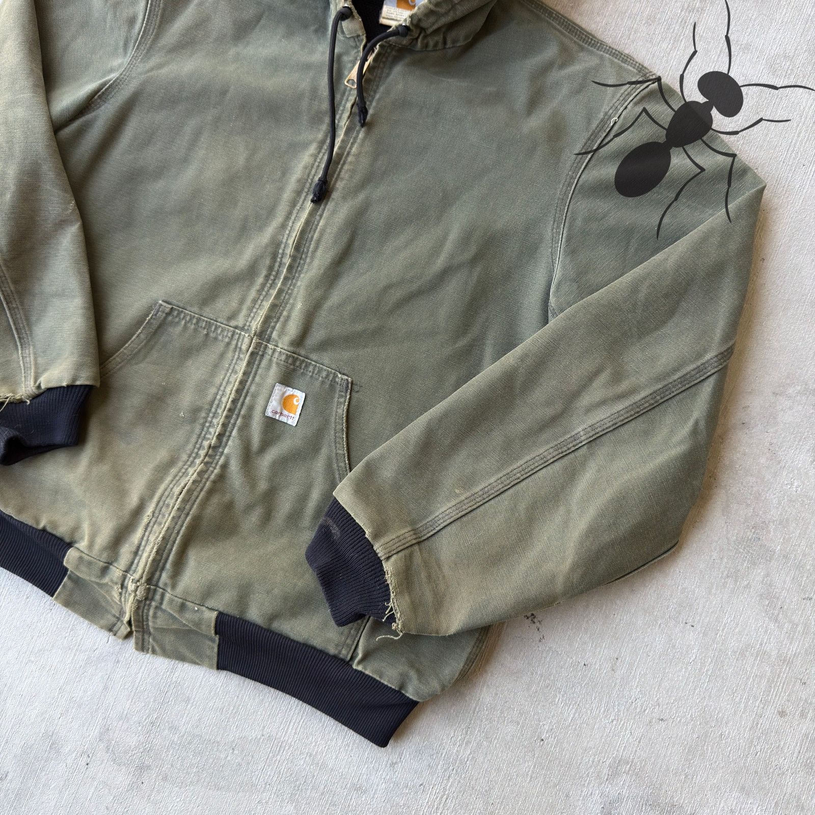 Carhartt × Vintage Carhartt J131 GRN green hooded work wear jacket Size US M / EU 48-50 / 2 - 4 Thumbnail
