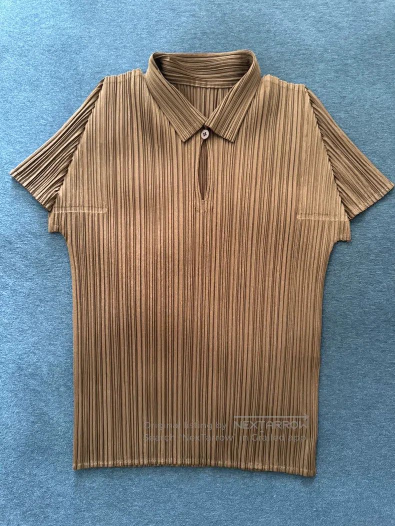 Issey Miyake Issey Miyake Brown Shirt Size L / US 10 / IT 46 - 1 Thumbnail