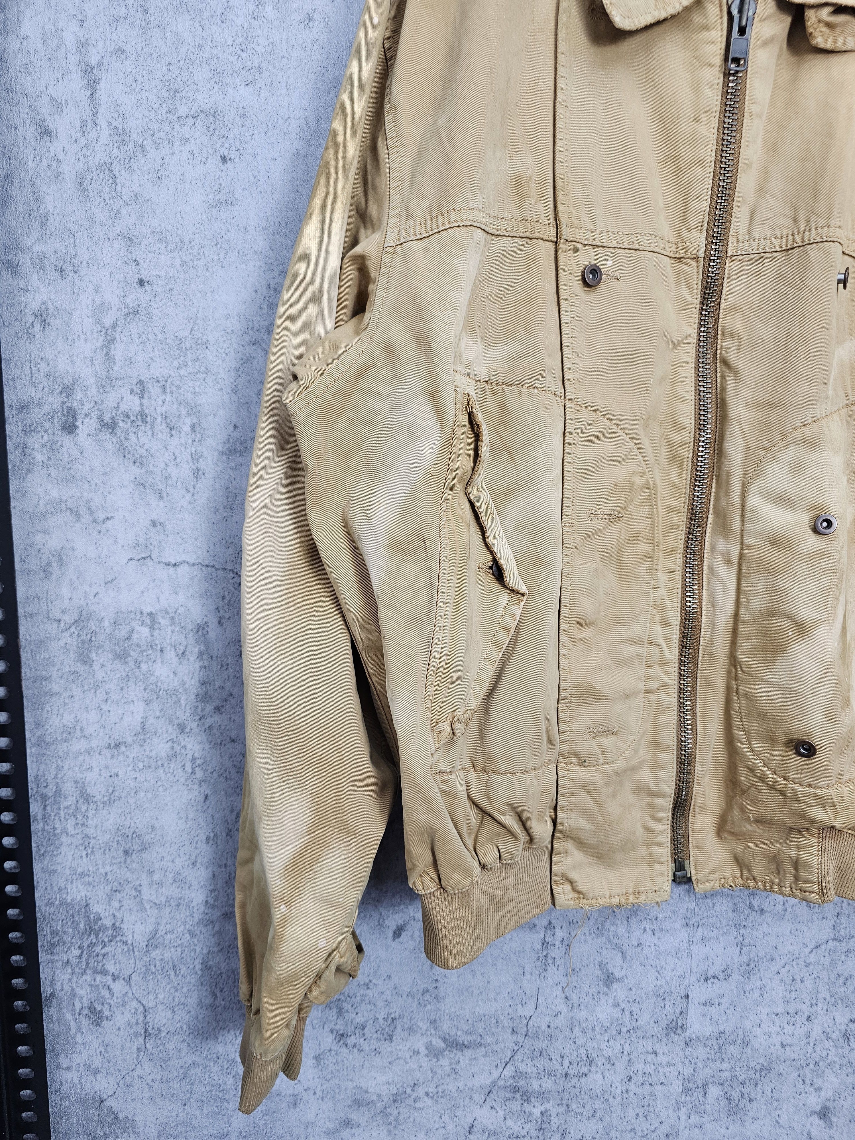 Prps PRPS Faded Bleach Ripped Distressed Bomber Jacket J0057 Size US XXL / EU 58 / 5 - 3 Thumbnail