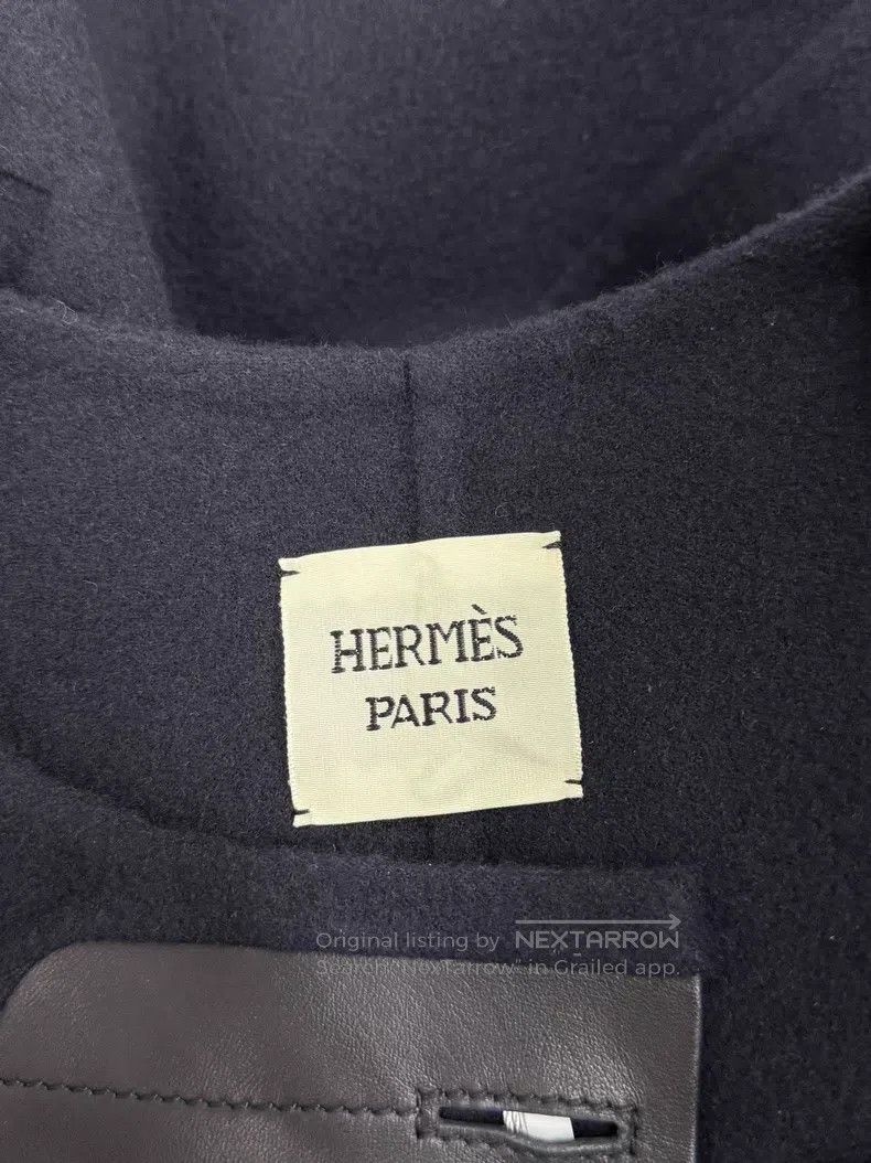 Hermes Hermes Black and Blue Faux Fur Cashmere Coat Size S / US 4 / IT 40 - 4 Thumbnail