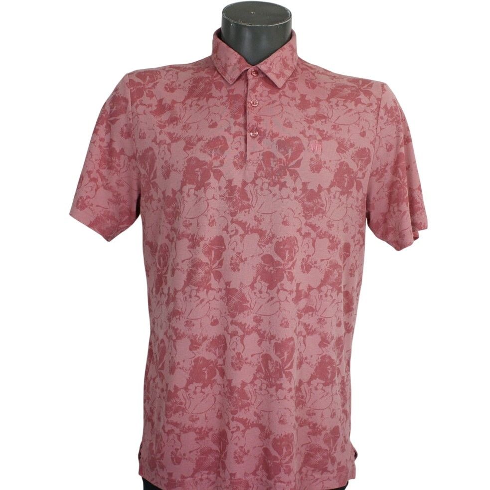 TravisMathew Travis Mathew Polo Large Pink Floral Performance Golf Shirt Size US L / EU 52-54 / 3 - 1 Thumbnail