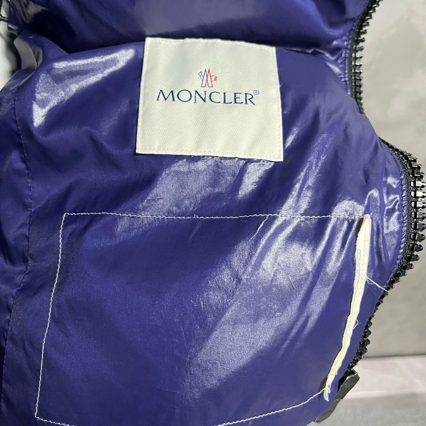 Moncler Purple Logo Fleece-lined Jacket with Brand Logo Lapel Size M / US 6-8 / IT 42-44 - 3 Thumbnail