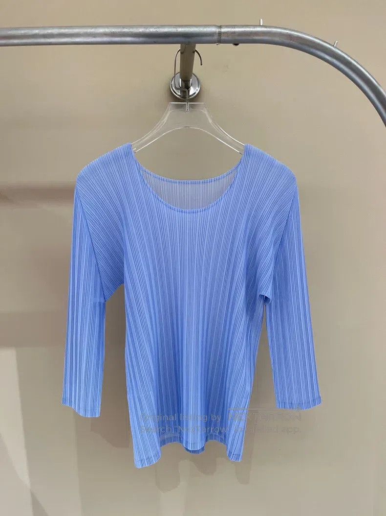 Issey Miyake Issey Miyake Blue Long-Sleeve Top Size XXL / US 16-18 / IT 52-54 - 1 Thumbnail