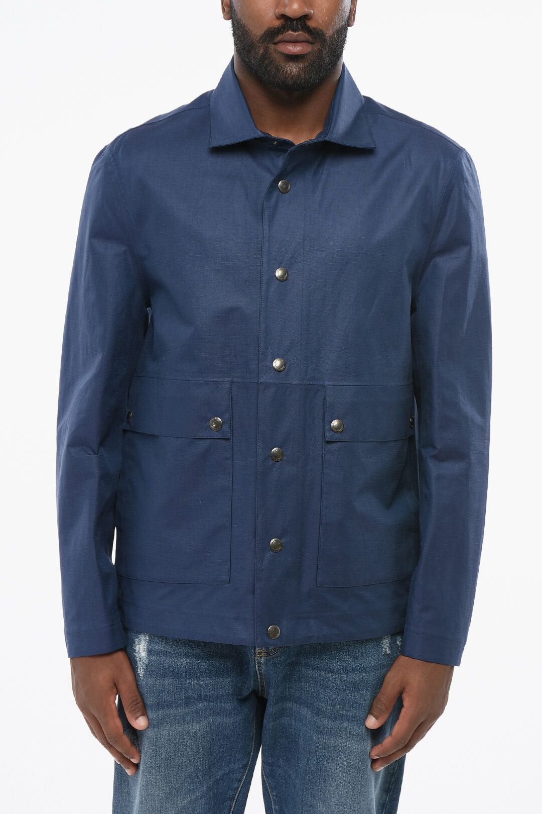 Brunello Cucinelli Linen-Blend Overshirt with Snap Buttons Size US M / EU 48-50 / 2 - 1 Thumbnail