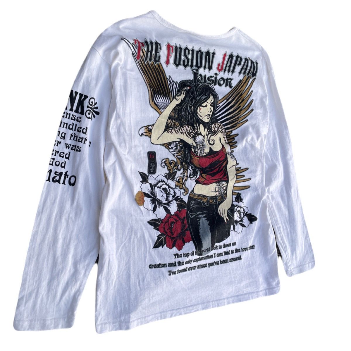 If Six Was Nine 2000s Japanese archive Yakuza girl Sukajan Long Sleeve Tee Size US L / EU 52-54 / 3 - 5 Thumbnail