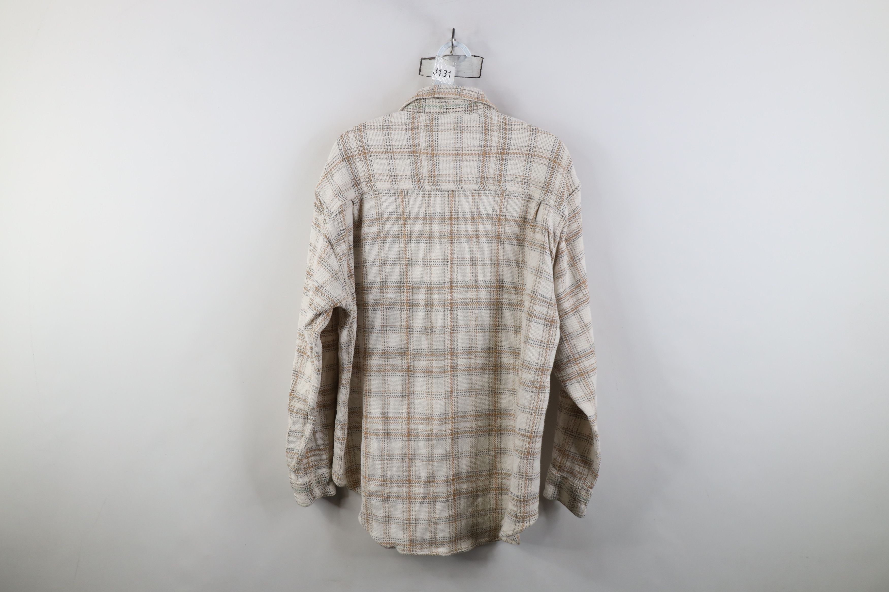 Vintage Vintage 90s Streetwear Cotton Weave Knit Button Shirt Plaid Size US XL / EU 56 / 4 - 9 Thumbnail