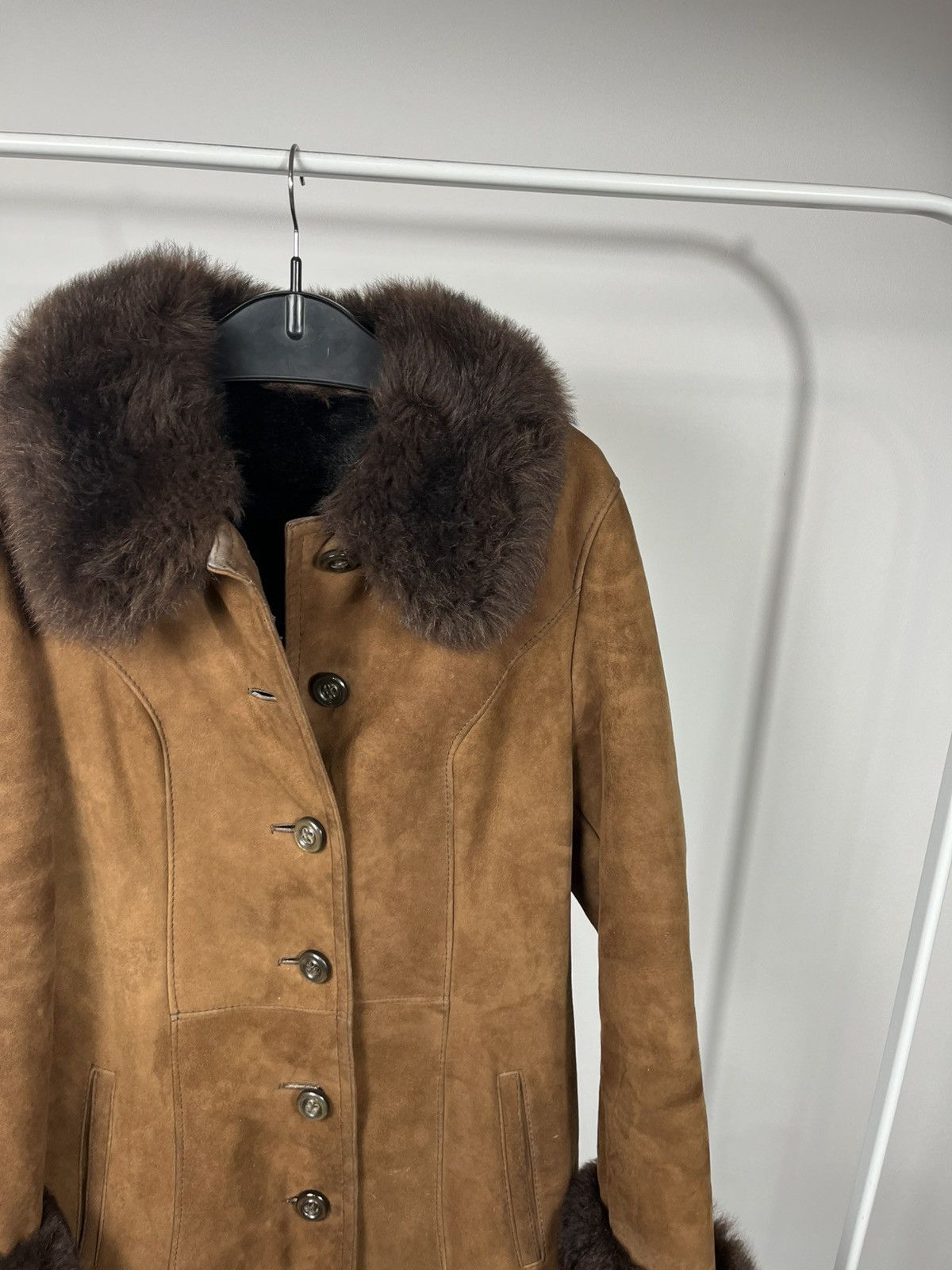 Other Vintage Brown Sheepskin Shearling Coat Real Fur Lined Women Size M / US 6-8 / IT 42-44 - 3 Thumbnail