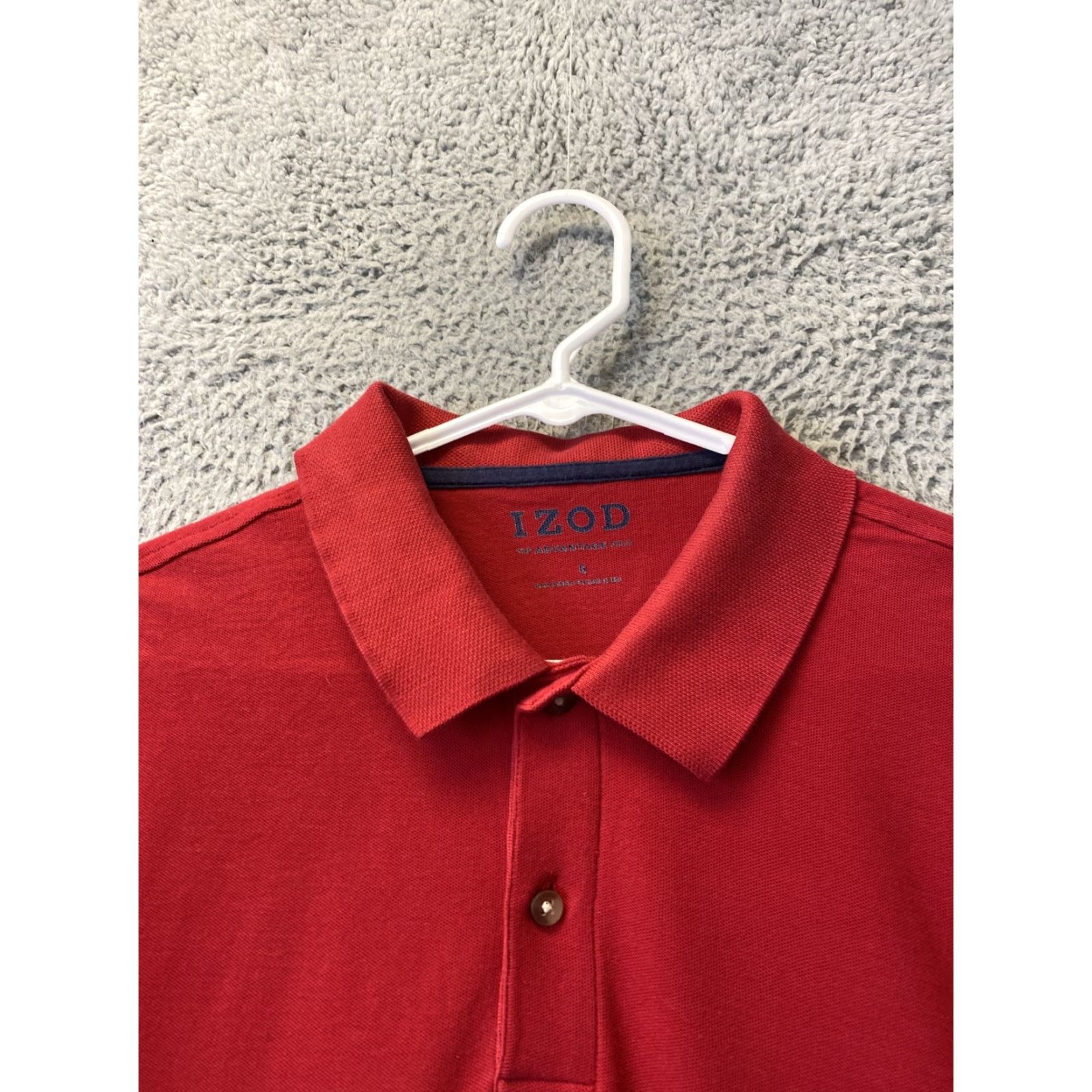 Izod Izod Advantage Performance Natural Mens Polo Shirt Red L Short leeve 40-68 Size US L / EU 52-54 / 3 - 3 Thumbnail